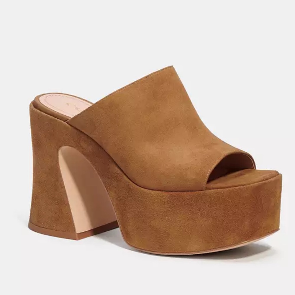 COACH PLATFORM SUEDE MULES
